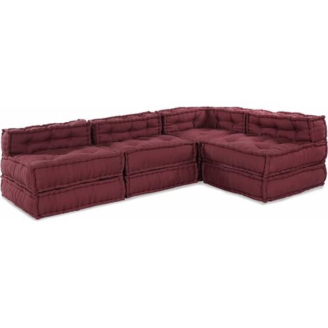 vidaXL Unité de canapé modulaire Tissu Marron 210 x 140 x 56 cm (1/5)