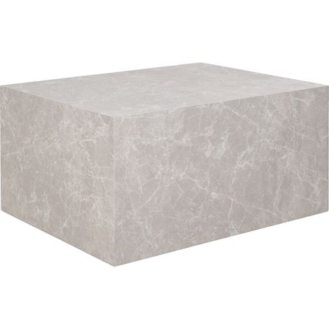 Lisa Design – Table basse rectangulaire effet marbre beige 80 cm – Résistante à l'humidité et aux rayures – Design contemporain (1/4)