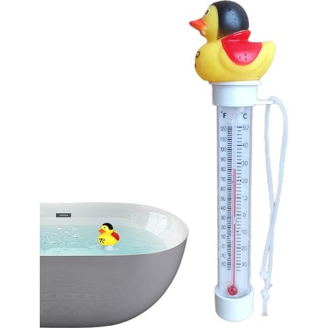 Thermomètre de piscine, jauge de température de la piscine, jauge de température du canard en plein air, instrument de mesure flottant avec corde pour bain d'eau, hydromassage, bain d'eau