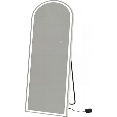 Yezi Full Length Mirror Arched LED Touch Buttons Light-Adjustable 140x50cm White