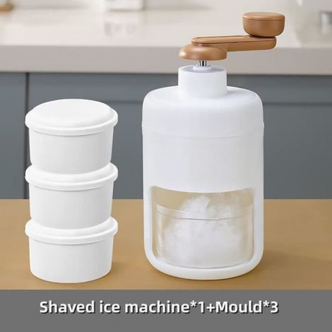 Broyeur à Glace - Manuel - Pour Glaçons et Cônes de Neige - Portable - Avec 3 Moules - 1 Pièce (1/4)