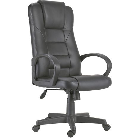 Home Heavenly® - Silla de oficina ABOGAT silla giratoria regulable en altura con palanca manual.  Color: Negro (1/4)