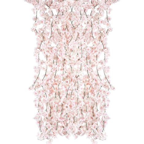 Ghirlanda artificiale di fiori di ciliegio in seta, pianta pendente per matrimoni, giardini, decorazioni per la casa, confezione da 4 (rosa) (1/5)