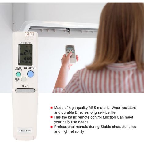Télécommande Universelle Blanche pour Climatiseur Sanyo - Compatible avec Modèle RCS-4MVPS4EX - Sans Pile et Durable