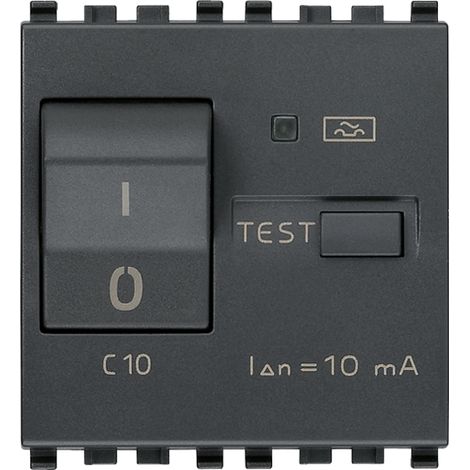 Interruttore MTDiff.1P+N C10 10mA grigio Vimar Eikon 20411.10