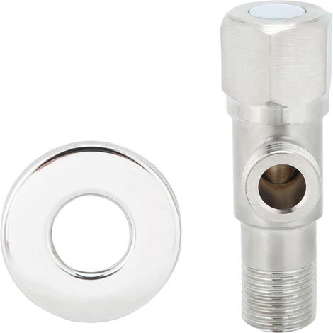 G1/2in Stainless Steel Brushed Angle Valve Faucet Toilet Water Heater Stop Valve Accessories-- (1/5)