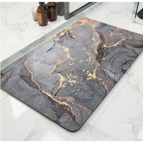 Schnell trocknende Diatomeen-Badematte - Saugfähig, schimmelresistent, waschbar - 4 Schichten (44 × 60 cm) (1/5)