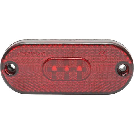 Luce di posizione laterale ovale a LED 12/24V rossa 108x44x15mm Breckner Germany (1/4)
