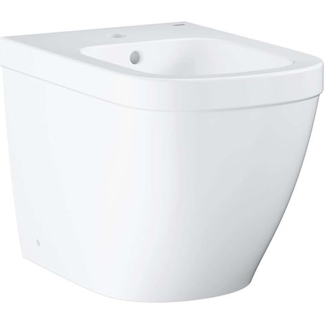 Grohe – Bidet à poser Euro Ceramic – Porcelaine vitrifiée – 1 trou de perçage – Avec trop-plein – Fixations invisibles – Traitement PureGuard