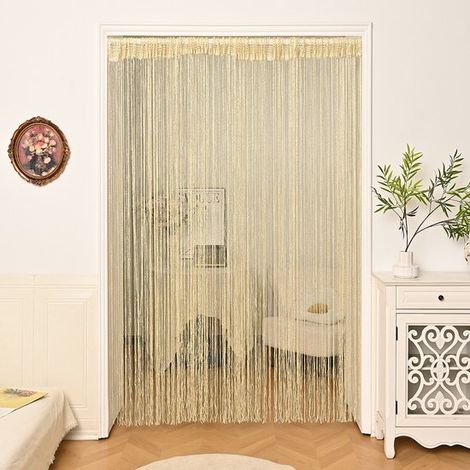 Joli rideau de porte décoratif, rideau séparateur de pièce 200 x 100 cm, rideau simple, idéal pour le salon, le bureau, la chambre, comme décoration de porte, comme séparateur de pièce et pour la déco (1/5)