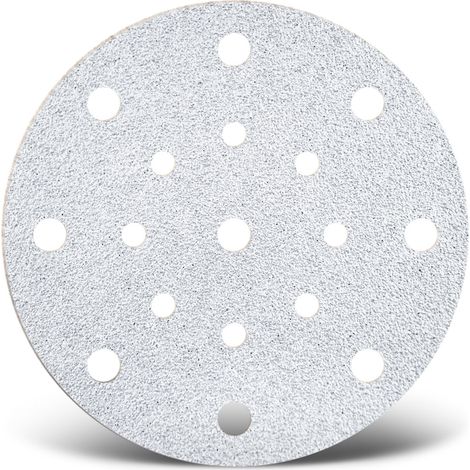 MENZER White Klett-Schleifscheiben, 150 mm, 17-Loch, f. Exzenterschleifer, Normalkorund (50 Stk.) K40
