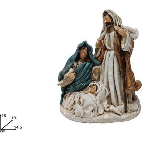 Decorazione Casa Natività Natale Effetto Juta 18 cm