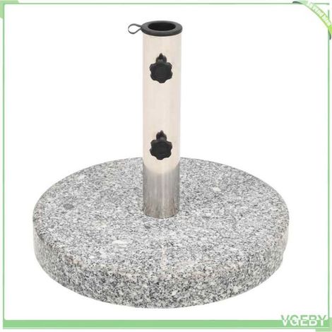 Socle de parasol - FAFEICY - 43726 - 20 kg - Granit rond - Adaptateurs 38/48 mm (1/5)