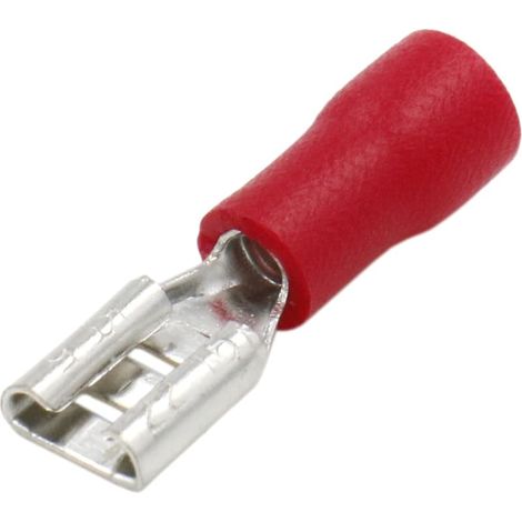 femelle rapide Déconnecte Vinyle isotherme 4,8 x 0,5 mm câble terminal pour 0,5–1,5 mm² (22–16 AWG) Rouge Lot de 100