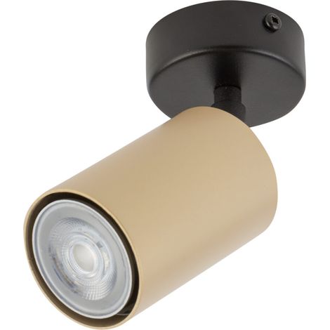 Spot plafond moderne noir/or rond GU10 25W Zoom Sigma (1/2)
