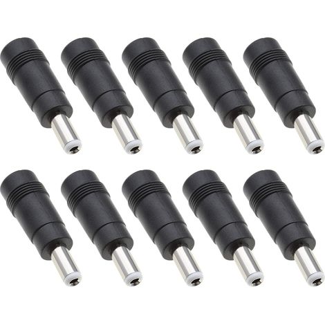 10pcs Adaptateur d'alimentation CC Convertisseur Connecteurs Femelle à Mâle pour Applications Caméra CCTV (1/5)