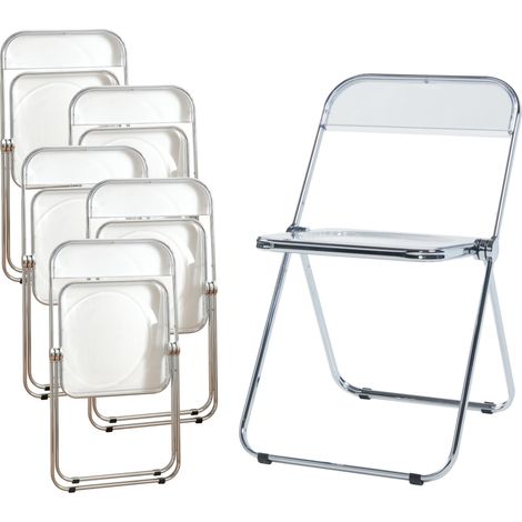 Klappstuhl Pornainen 6er Set Transparent [en.casa]