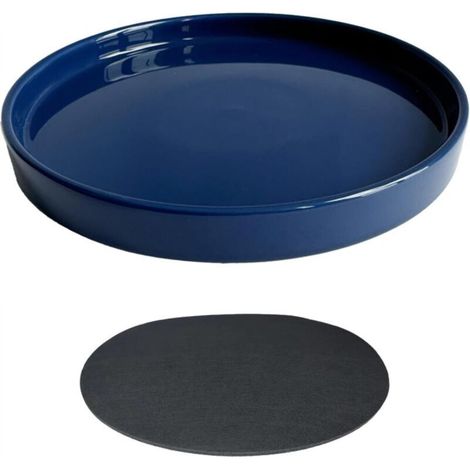 Blue ceramic flower pot, 25 cm outer diameter, suitable for indoor and outdoor flower boxes, 1 piece (1/5)