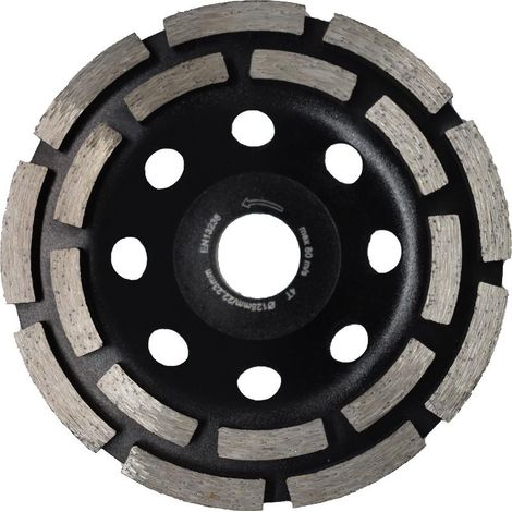 TRIUSO Disque abrasif diamant 125mm 2 rangées. pour béton et pierre 18 segments - BETON1252