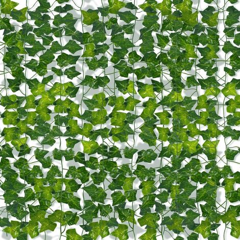 Lot de 64 guirlandes de lierre artificiel à suspendre, guirlande de lierre artificielle 77 m, plante artificielle pour bureau, cuisine, jardin, fête, décoration murale (1/5)