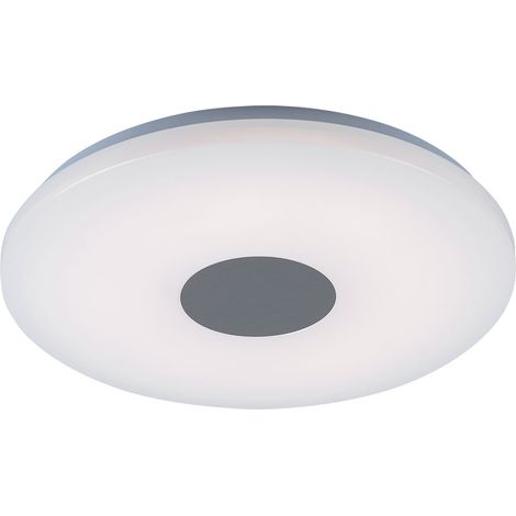 Plafoniera a LED, plafoniera per soggiorno, forma rotonda, cromata con paralume in acrilico, 1 LED 18W 1260 lm bianco caldo, 37,5 cm (1/5)