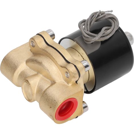Électrovanne en laiton, bobine cuivre, 2 orifices 1 voie, normalement fermée, 24V DC, pour air et eau (1/5)