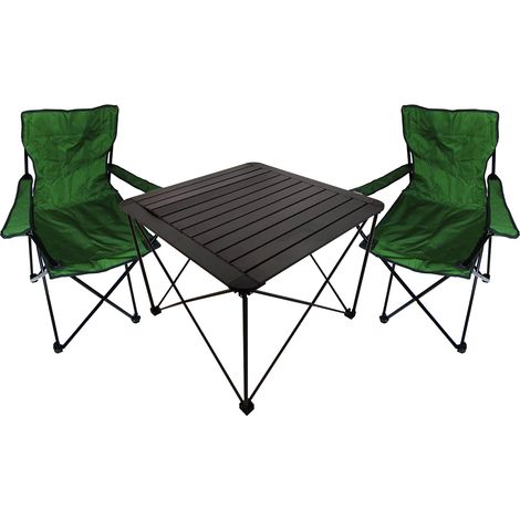 3tlg Campingmöbel Set Anglerstühle-MCM3001+2xMPO2432-Grün (1/5)
