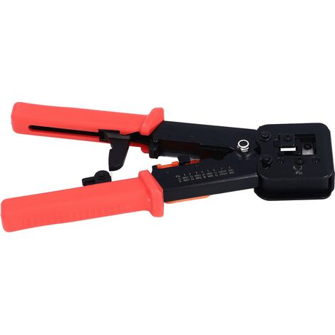 Pince à sertir RJ45 pour câbles Ethernet CAT6/CAT5E, en acier, rouge. (1/5)