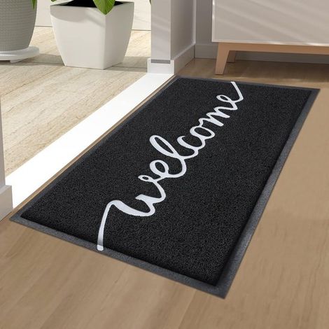 Dailygoods,Felpudo Homaxy Home para interiores y exteriores,atrapa la suciedad,para puerta principal,40 x 60 cm,negro (1/5)