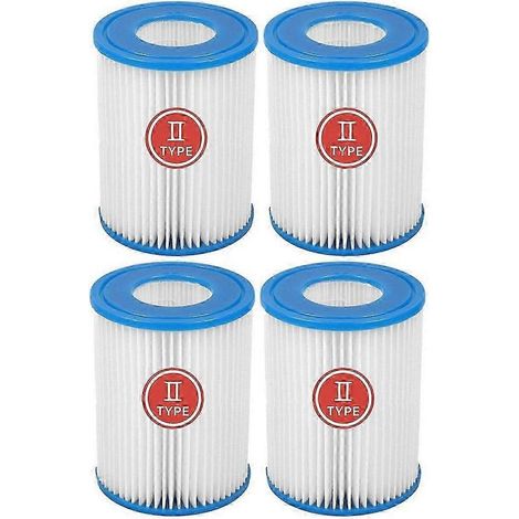 Lot de 4 cartouches filtrantes pour pompe de piscine Bestway type II