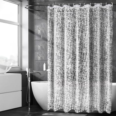 Rideau Douche Anti-Moisissure 120x200cm, Eva imperméable avec 3 aimants puissants (1/4)
