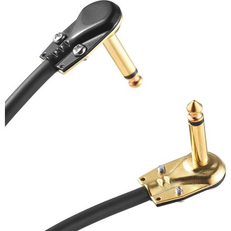 CZ.INSPIRE 6er-Pack Gitarren-Patchkabel, 6,35-mm-Schnittstelle, Einzel-/Zweikanal-DI-Schalter, rechtwinklige Flachstecker, Rauschunterdrückung, Gitarreneffekt-Patchkabel für Musikaufnahmen (1/2)