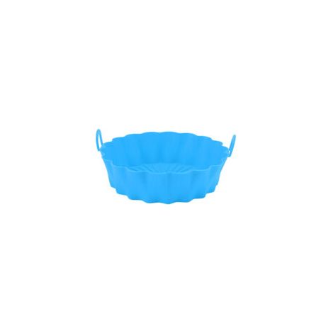 Plateau rond en silicone pour friteuse à air – 7,5 pouces – Résistant à la chaleur – Bleu (1/5)