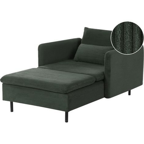 Chaise lounge moderna pana dos piezas moderno tapizado verde oscuro Lemvig