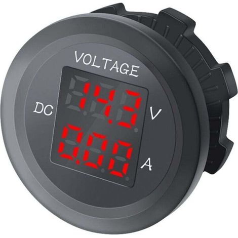 Voltmètre Numérique DC 12V 24V Double Ampèremètre Jauge de Tension Étanche Rouge pour Voiture Bateau Universel