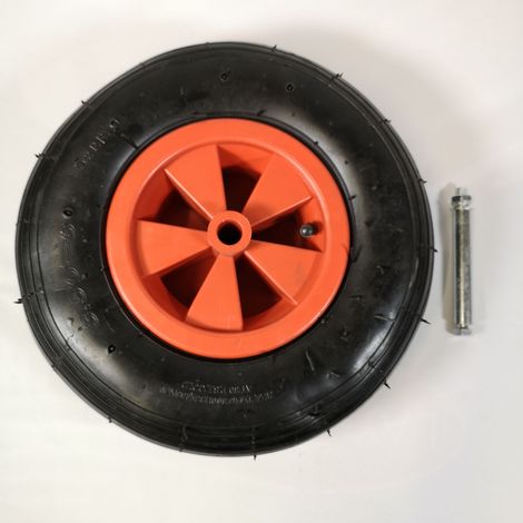 Replacement 13" x 3" Pneumatic Garden Wheelbarrow Wheel With Axle (1/5)