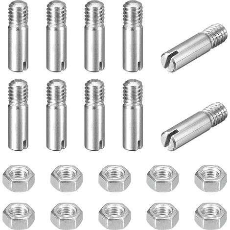 10pcs Goupilles Cylindriques avec Écrou, M4x14mm Goujon Cylindrique Fendu Fileté Externe 304 Acier Inoxydable Industriel Mécanique Chevilles Support d'Étagère Tige Fixation Meubles (1/5)