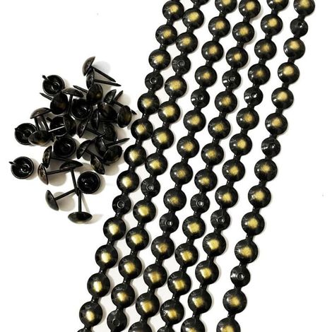 10m Black Plated Decorative Nail Strips for Sofas, DIY Furniture Accessories (11mm) (1/5)