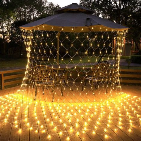 1 pièce Filet Lumineux Extérieur 6x4 m, 880 LED jaunes, 8 modes scintillants, étanche IP44, pour décoration jardin et Noël