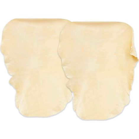 2 Pezzi Spugna Panno Vera Pelle di Daino Camoscio Scamosciata Forma Irregolare 40x50cm (1/2)