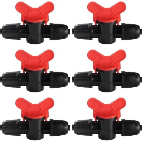 6 Pièces 8/12 mm Vanne Commutation D'Irrigation, Irrigation Pipe Valve Switch, Robinets de Verrouillage pour Système D'irrigation Goutte à Goutte, pour 12mm Tuyau (1/5)