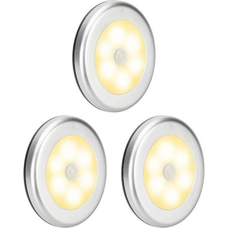 Lot de 3 lampes détecteur mouvement veilleuses LED à piles adhésives placards (1/5)