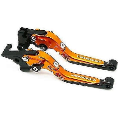 Leviers de frein et d'embrayage pliables, réglables et usinés CNC pour moto Honda CB600F Hornet 2007-2013 (BKORORBK) (1/5)