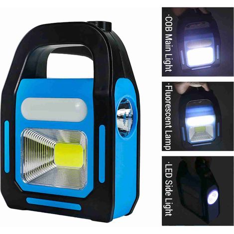 Decdeal Lanterne solaire de Camping 3 en 1, Rechargeable par USB, étanche, lampe de poche d'urgence