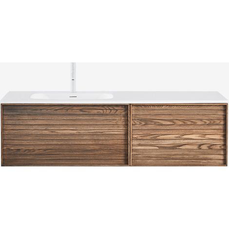 Conjunto de mueble de baño suspendido 140x50 cm en madera con lavabo integrado Solea SKLUM       