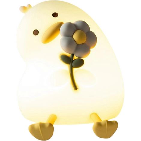 Wiederaufladbare Nachttischlampe „Duck Light“ mit 3 dimmbaren Modi und Touch-Bedienung, ideal zum Stillen, in Beige und Gelb
