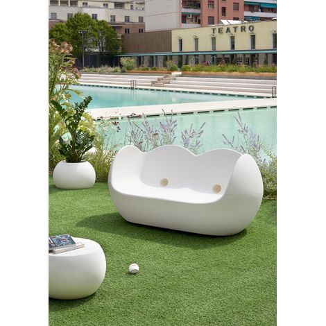 Blossy Bianco originale slide di design per giardino esterno interno colorata moderna polietilene made in Italy sedia seduta poltrona (1/5)