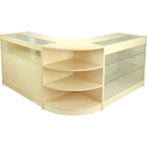MonsterShop - Collection Aquarius avec 3 Comptoirs de Magasin et Réception avec Finition Laminée en Érable (1/5)