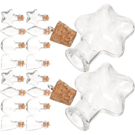 Petites Bouteilles en Verre Lot de 20 Récipients Transparents Bouchon en Liège pour et Décoration pour Bijoux ou Pendants D'ornement (1/5)