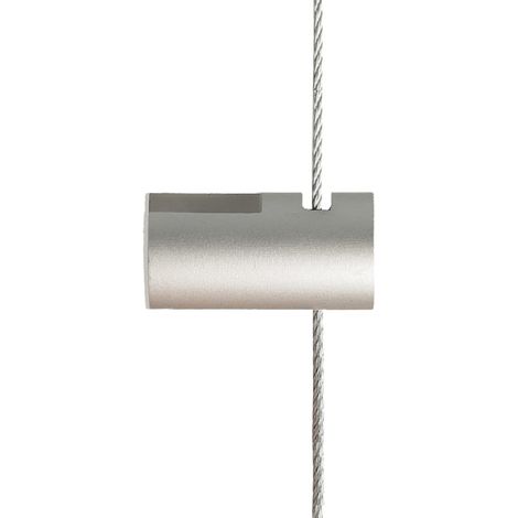 MASIDEF MEMBER OF THE WüRTH GROUP Supporto per Cartelli, Esposizione Quadri, Foto, Banner, Poster, Pannelli, Bloccaggio con Grano, per Cavi Misura da Ø 1.5 a 2.0, 2 pezzi, Grigio